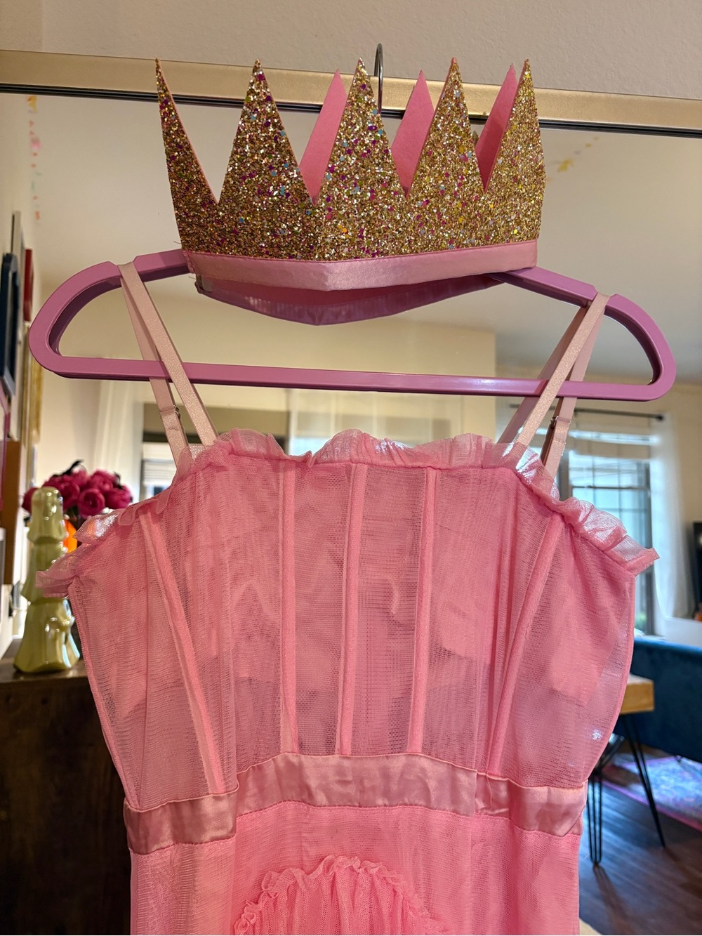 Glinda the Good Pink Tiered Dress Costume - Picture 4 of 8